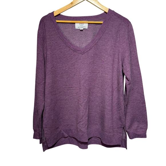 44° North Tops - 44° North Women’s Size Ll Purple V-Neck Pullover Sweatshirt Lightweight Casual